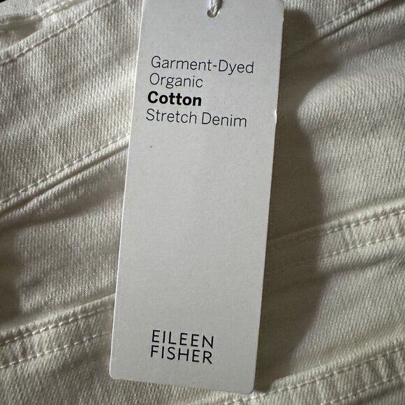 NWT Eileen Fisher Ankle‎ Jeans Pants Size 8 Ivory Organic Cotton Stretch Denim - Picture 11 of 11
